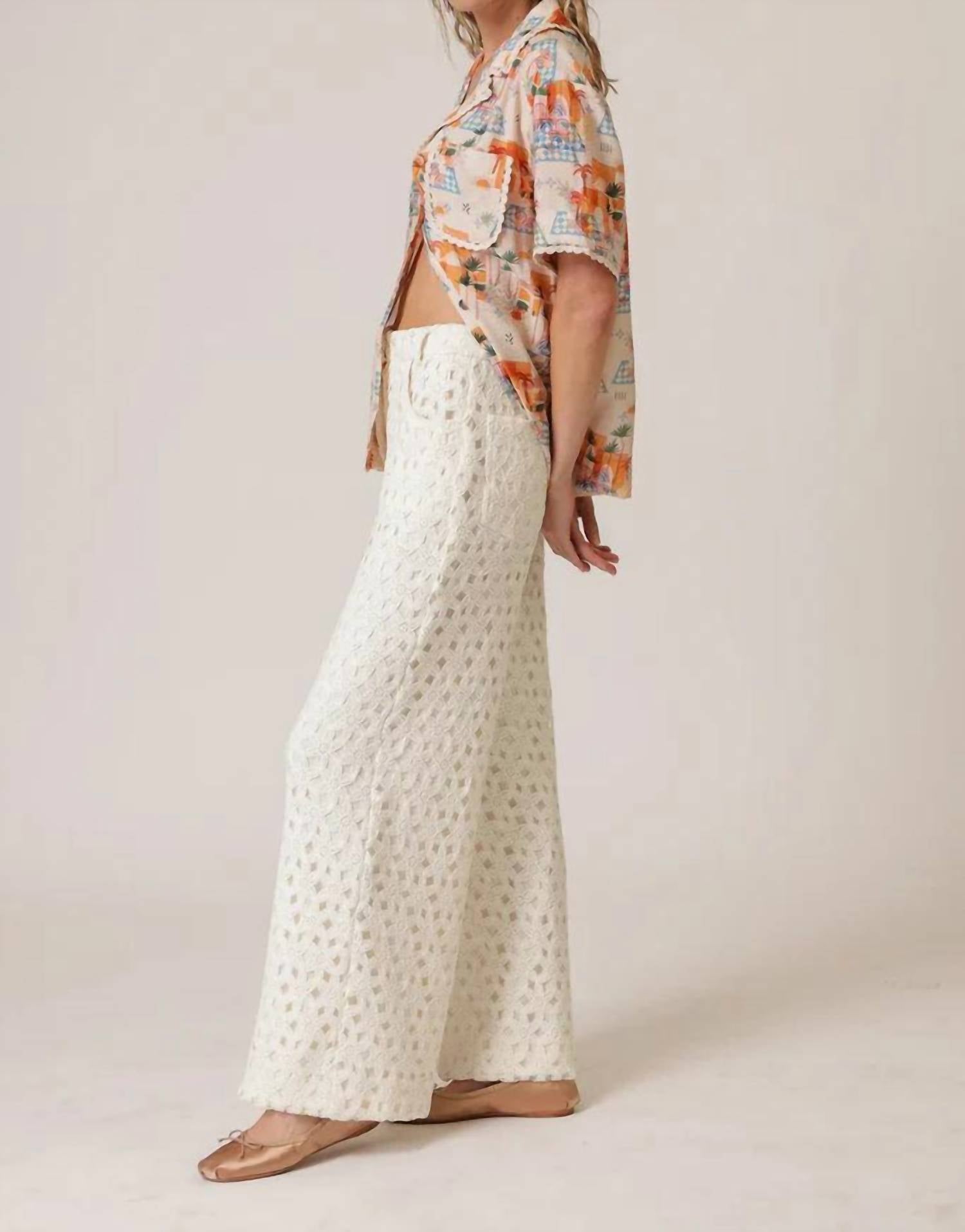 Line And Dot - Bowen Crochet High Waisted Pants