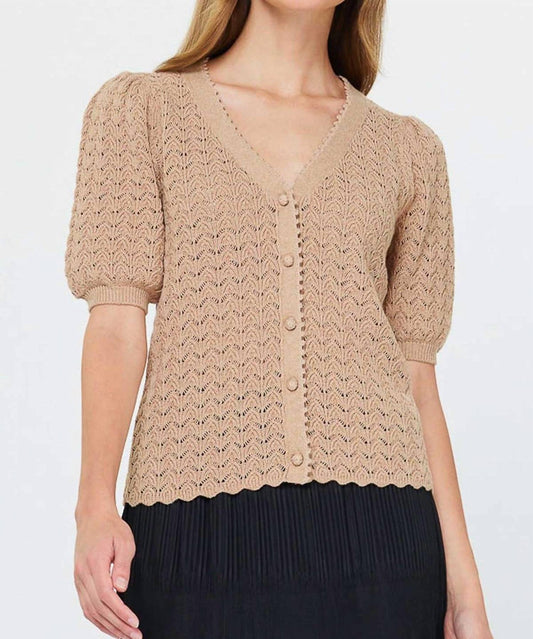 Nyland - Josette V-neck Scalloped Cardigan