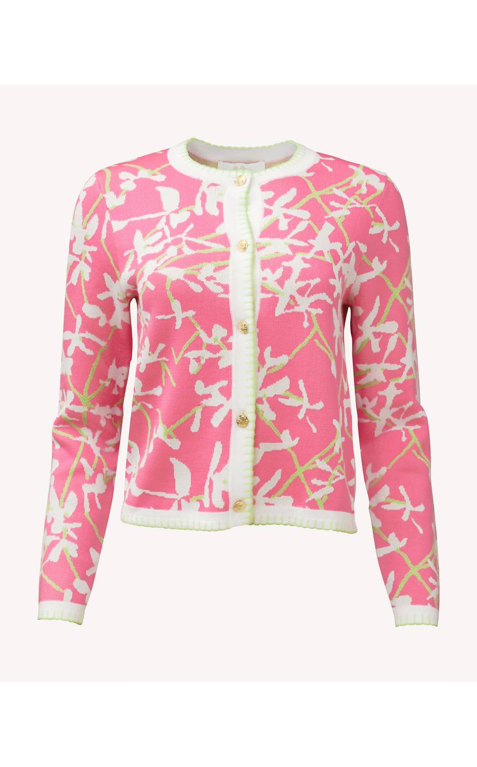 Lilly Pulitzer Manzie Crewneck Cardigan in confetti pink liza jacquard - women's cardigan - view 5