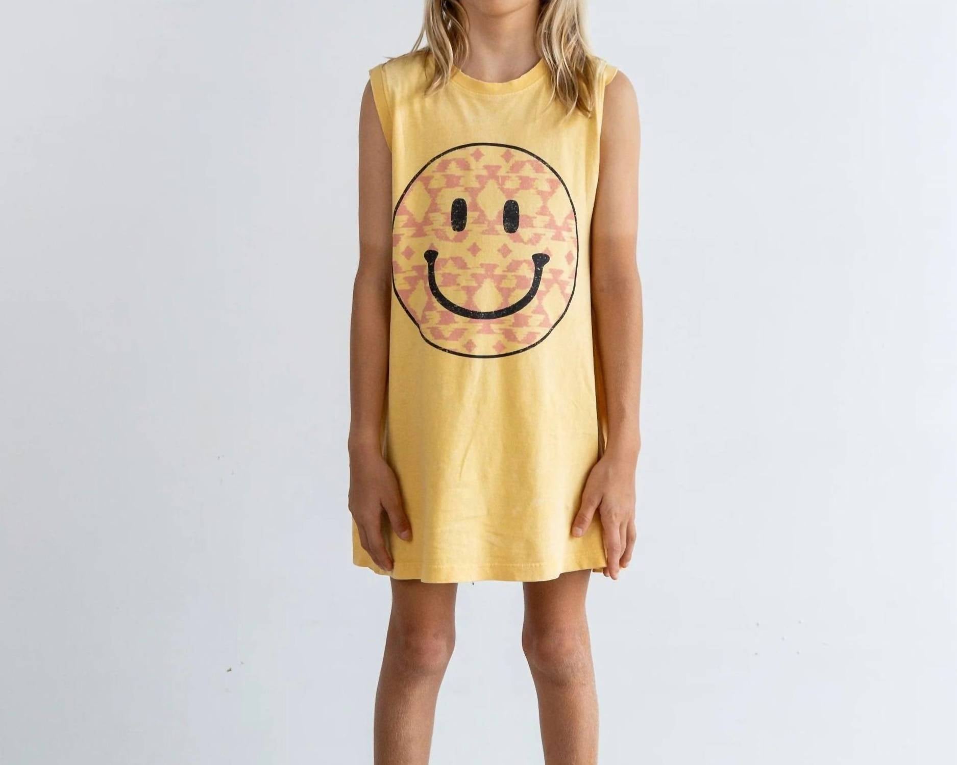 TINY WHALES Girls Happy Camper Dress in pollen - kids' dress