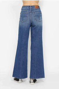 Judy Blue - Women's Chrissa Tummy Control Retro Wide Leg Jeans