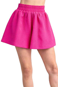Glam - Catalina Round Neckline Balloon Sleeve Top & Short Set