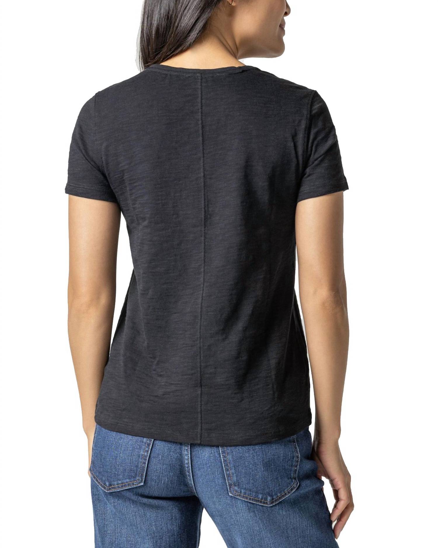 Lilla P - V-Neck Short Sleeve Back Seam Tee