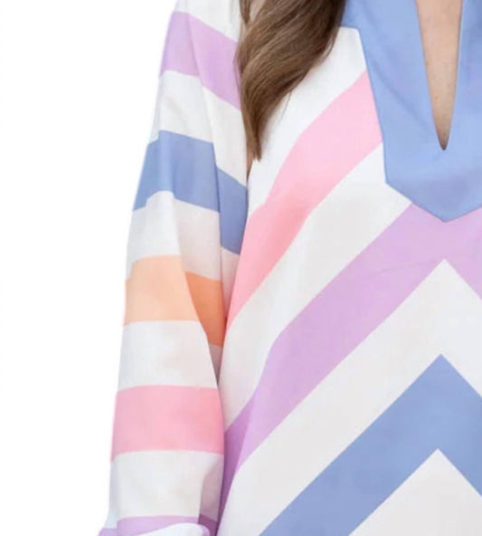 Sail To Sable - Striped Caftan Dress