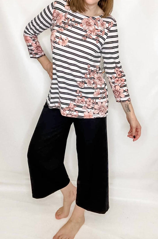 Multiples - Floral Three Quarter Sleeve Top