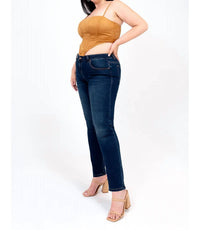 Grace In La - Basic Soft Denim Mid-Rise Skinny Jeans