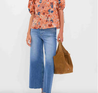 Ulla Johnson Coralie Short Sleeve Blouse in coral peony - women's blouse
