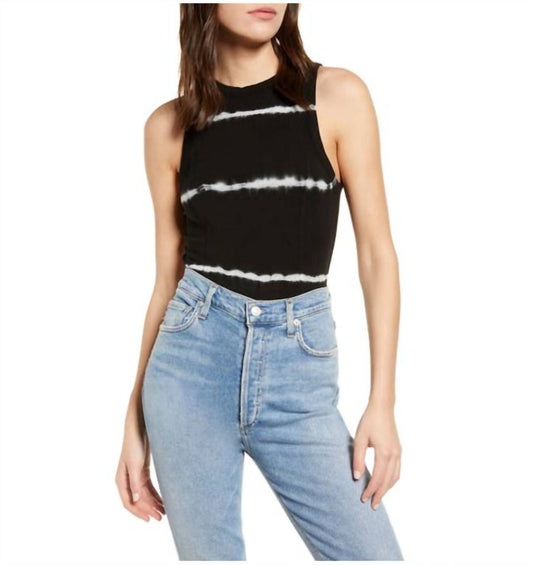 Ninety Percent - Striped Tie Dye Open Back Short Sleeve Bodysuit