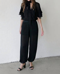 Le Superbe - Josephine Flowing Neck Tie Blouse