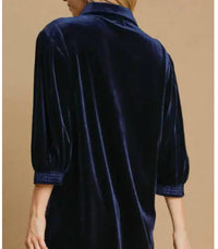 Umgee - Velvet Grace Lace Shirt Dress