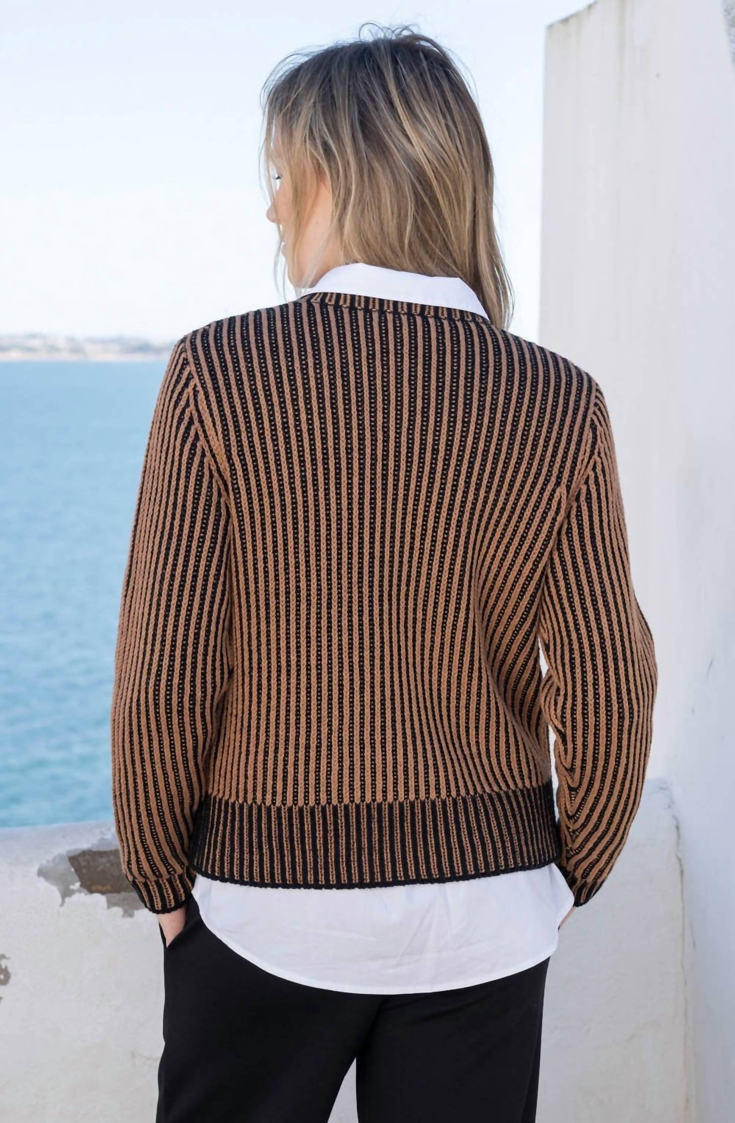 Marble - Ribbed Knit Removable Snood Jumper