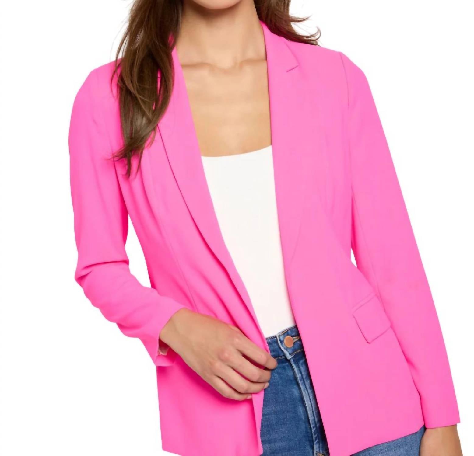 Skies Are Blue - Long Sleeves Collar Blazer - Plus
