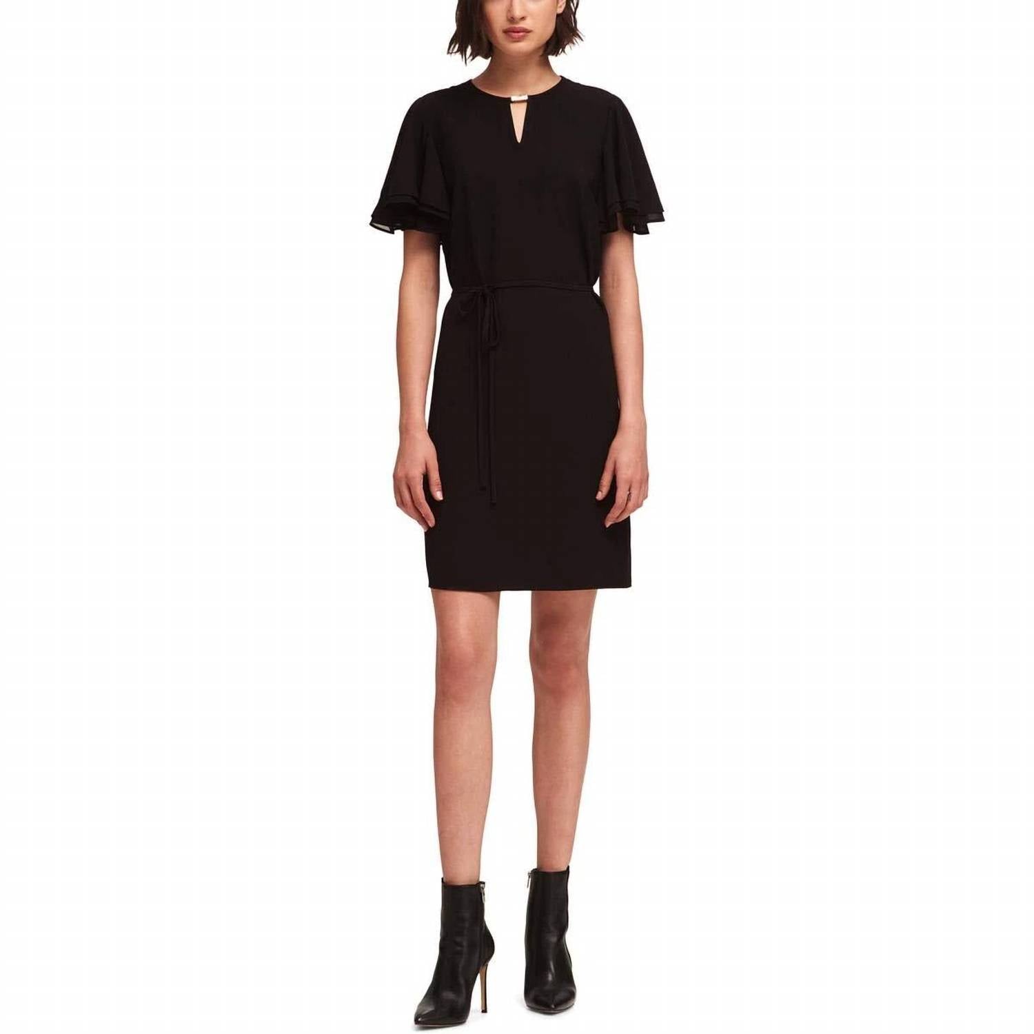 Dkny - Flounce Sleeve Keyhole Dress