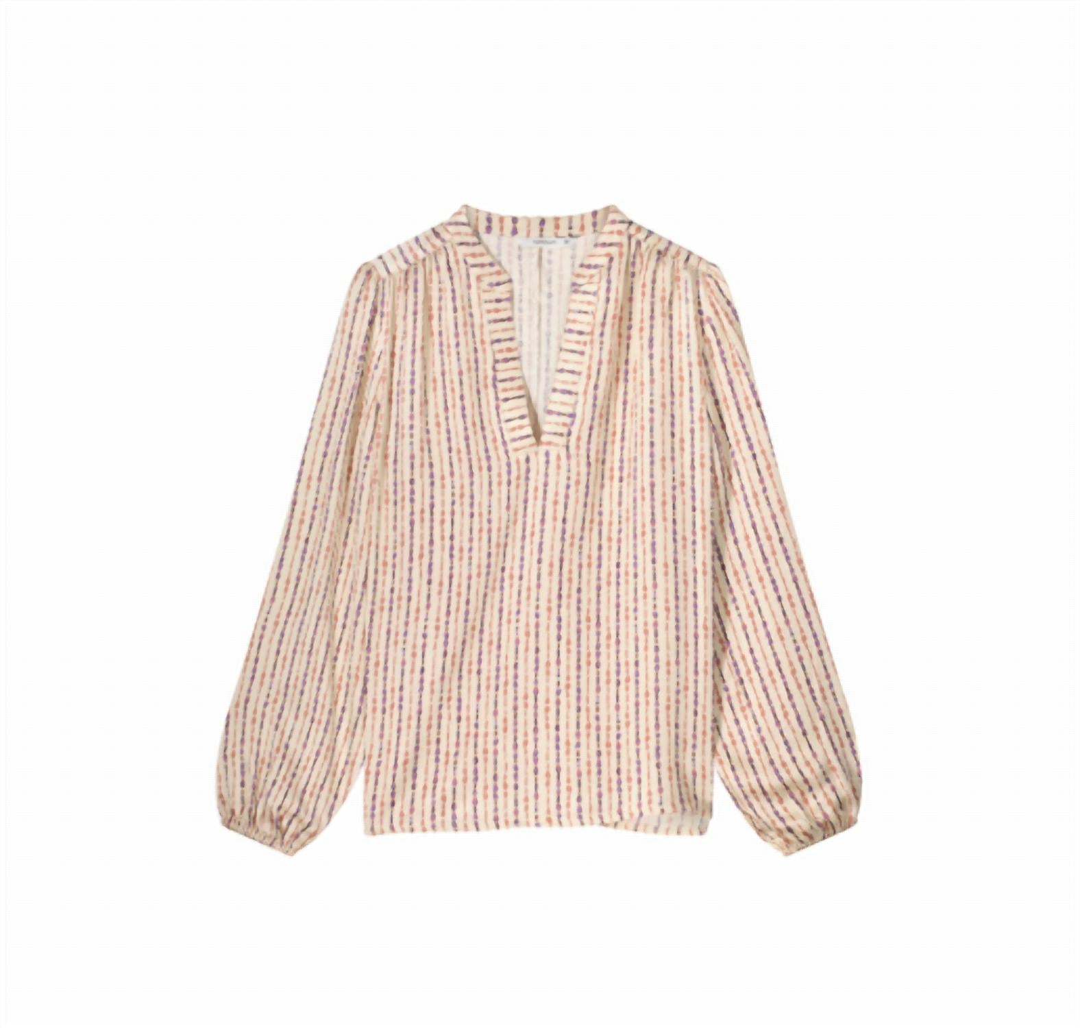 Summum - Printed Long Puffed Sleeves Blouse