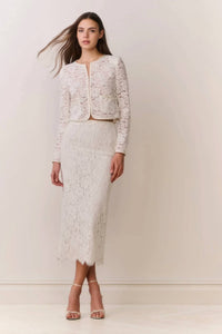 Loveshackfancy - Ilse Lace Midi Pencil Skirt
