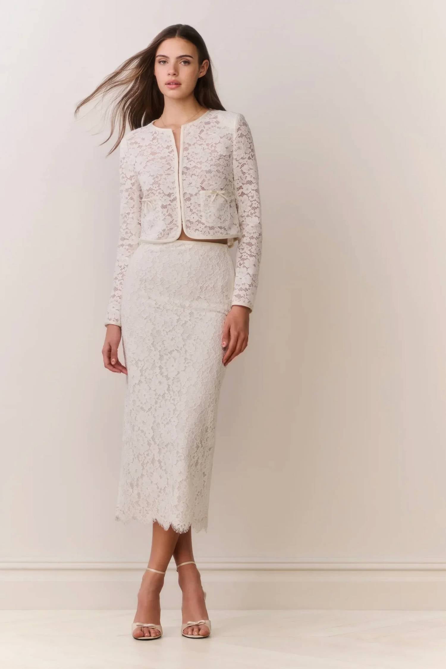 Loveshackfancy - Ilse Lace Midi Pencil Skirt