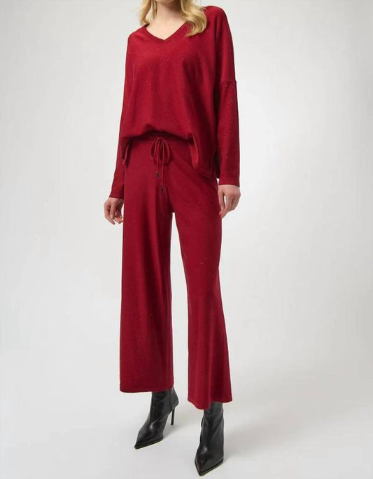 Joseph Ribkoff - Sequined Sweater Knit Culotte Pants