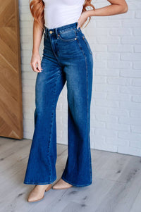 Judy Blue - Women's High Rise Tummy Control Retro Wide Leg Jeans