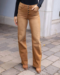 Grace And Lace - Button Fly Premium Wide Leg Denim Jeans