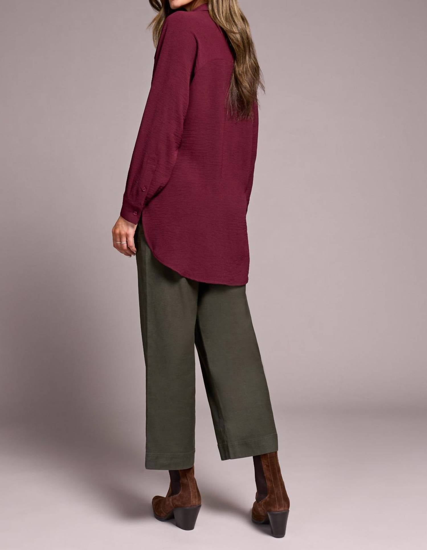 Tribal - Stretch Woven Flowy Raglan Sleeve Shirt