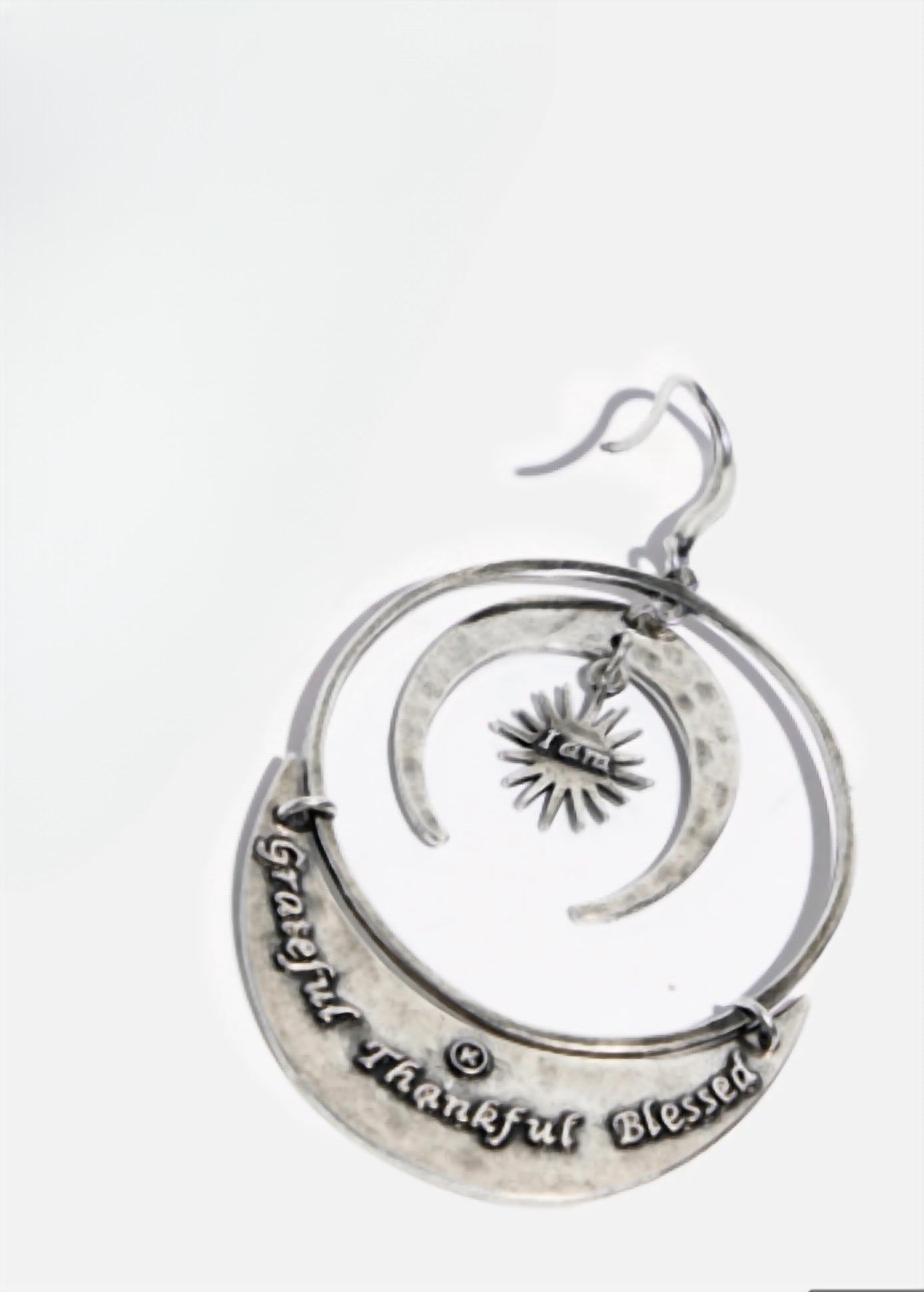 Katia Designs Women's Thankful Moon And Star Earring in silver earrings - women's jewelry