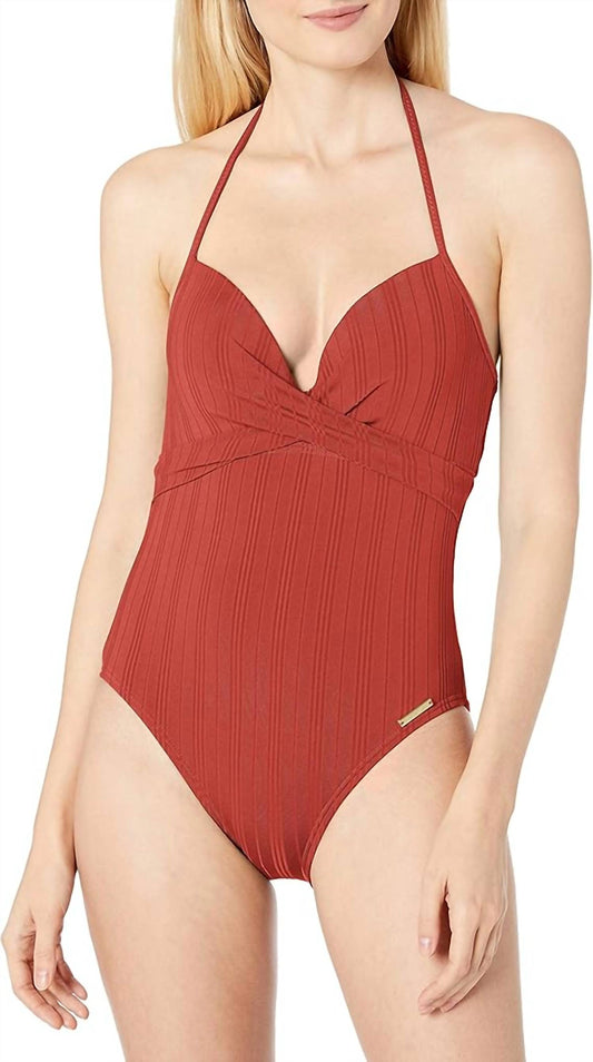 Vince Camuto - Wrap Front One-Piece Bikini