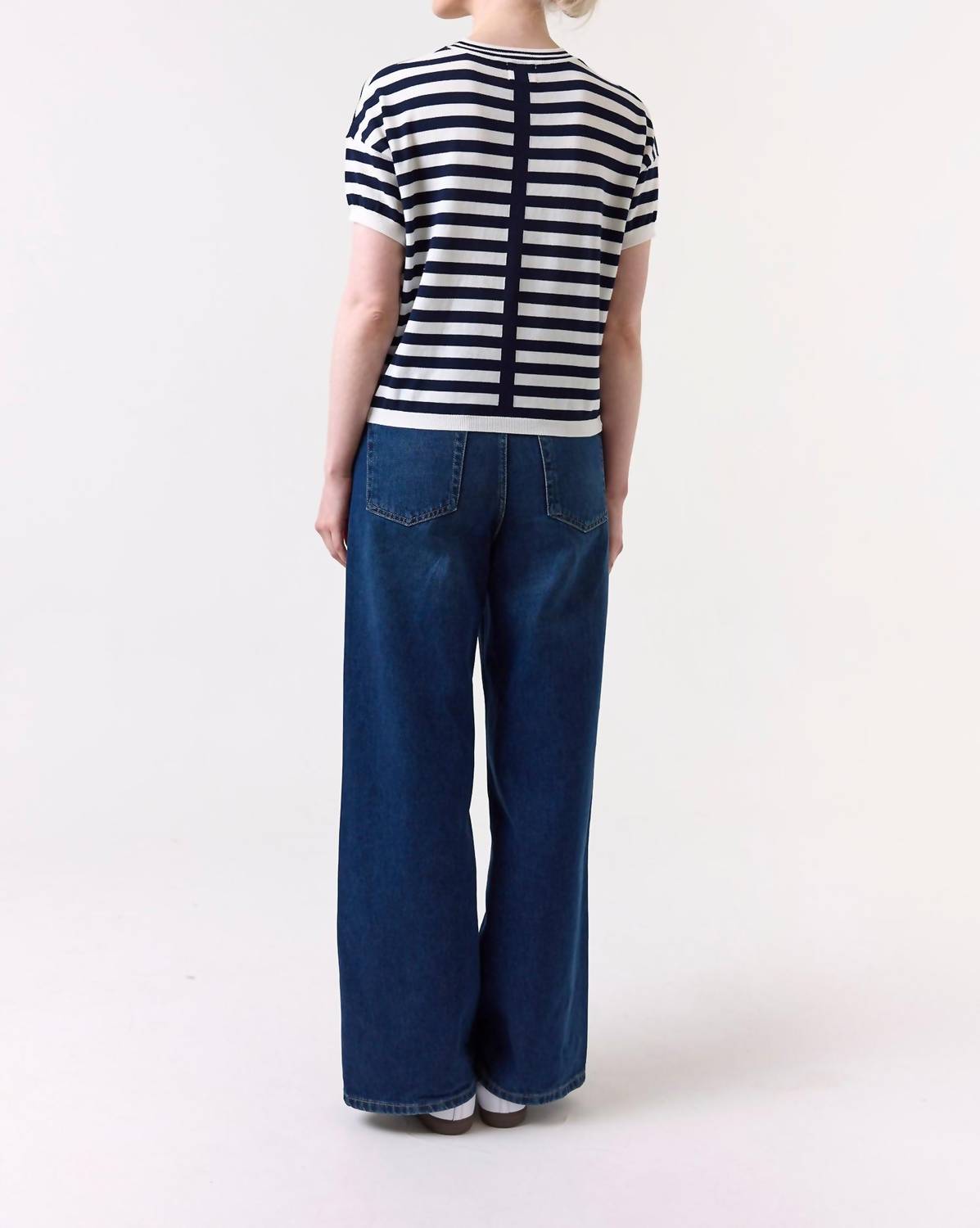 Brodie Cashmere - Bree Stripe Boxy Tee