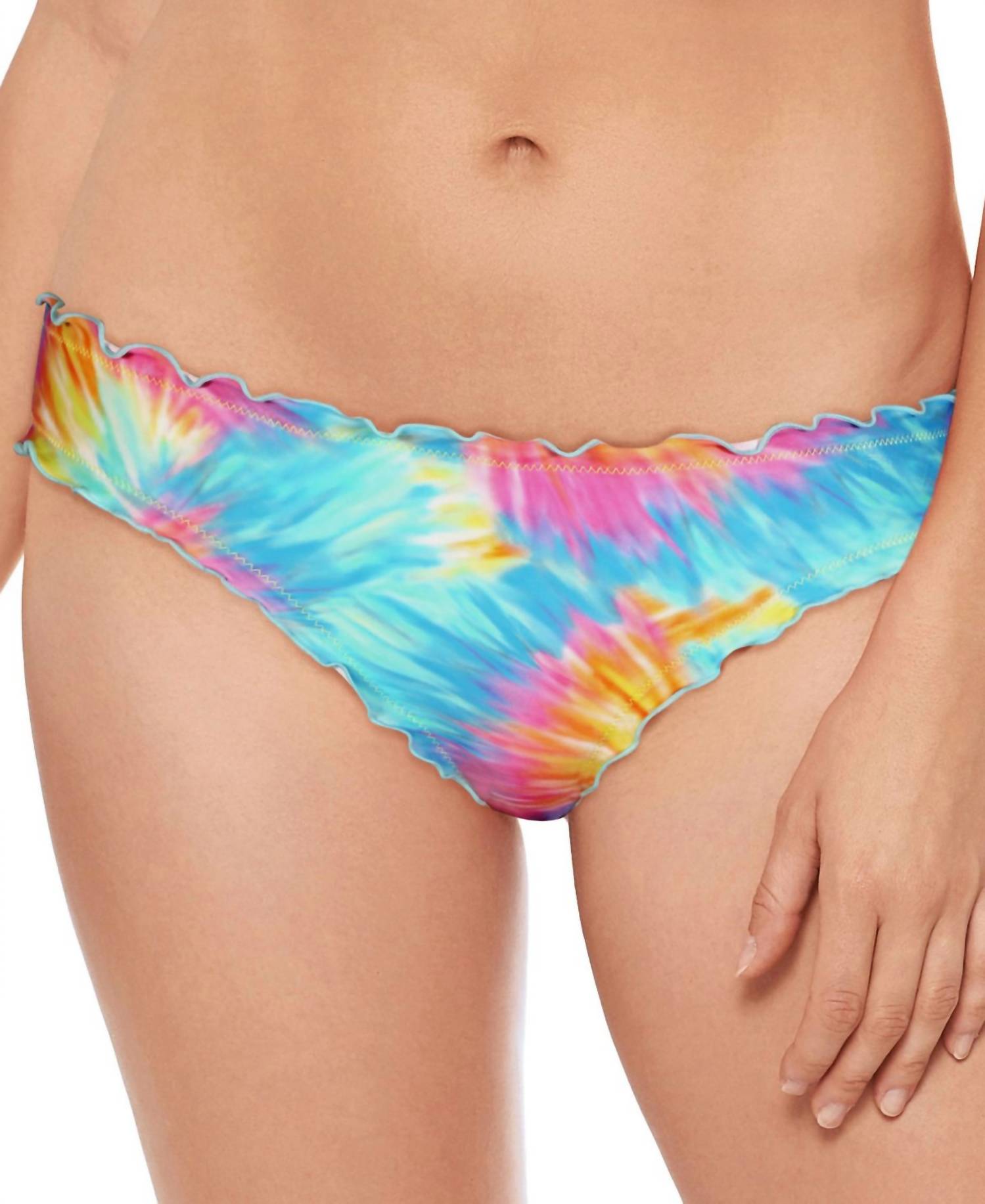 Salt + Cove - Juniors Tie-dyed Ruffled Hipster Bikini Bottoms