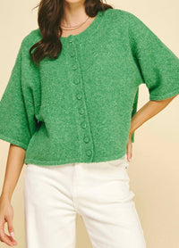 Pinch - Abby Button Down Short Sleeve Sweater