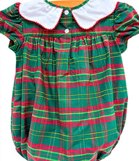 Charming Little One Girl's Berry Wreath Grace Bubble Romper in green multi - kids' item - view 4