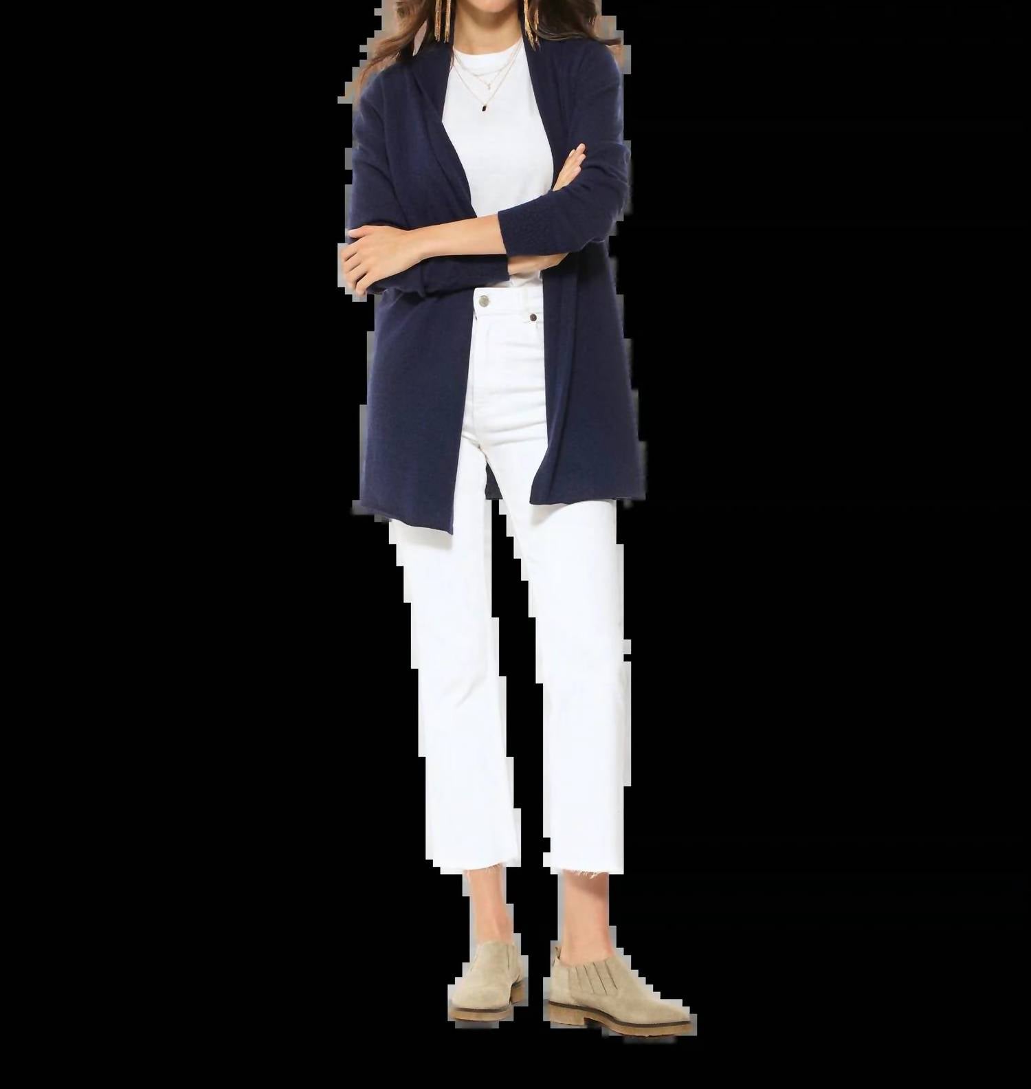 Monticelli Cashmere - Women's Pure Cashmere Long Open Front Cardigan