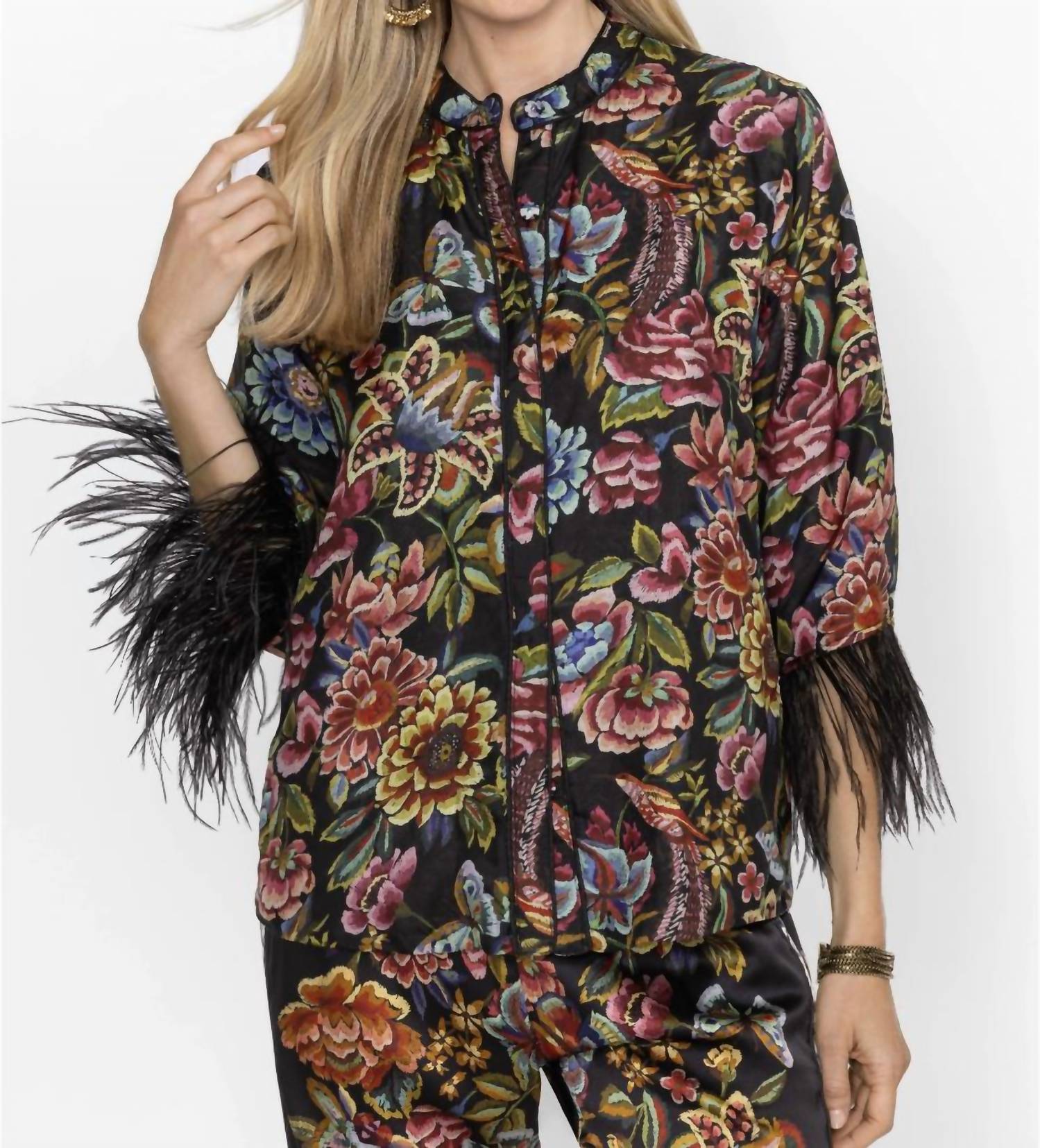 Johnny Was - Lewella Feather Trim Kimono