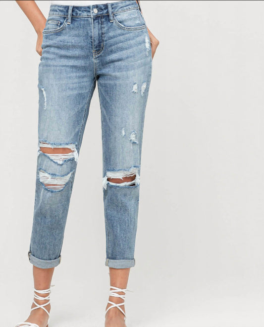 Vervet By Flying Monkey - Distressed Boyfriend Jeans