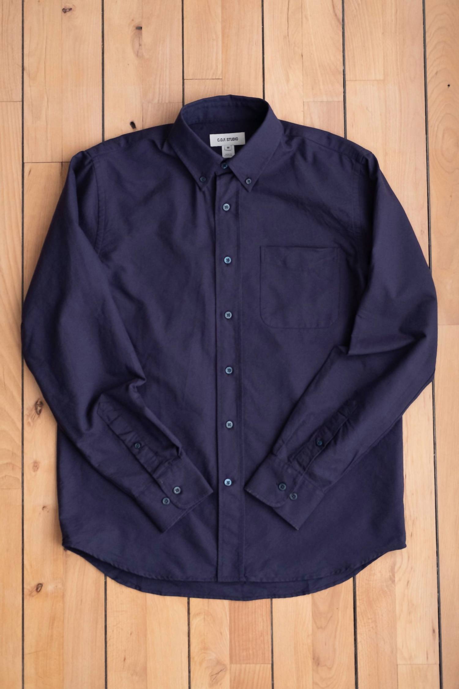 C.O.F. Studio Men's Button Down American Oxford Shirt in dark blue - men's shirt