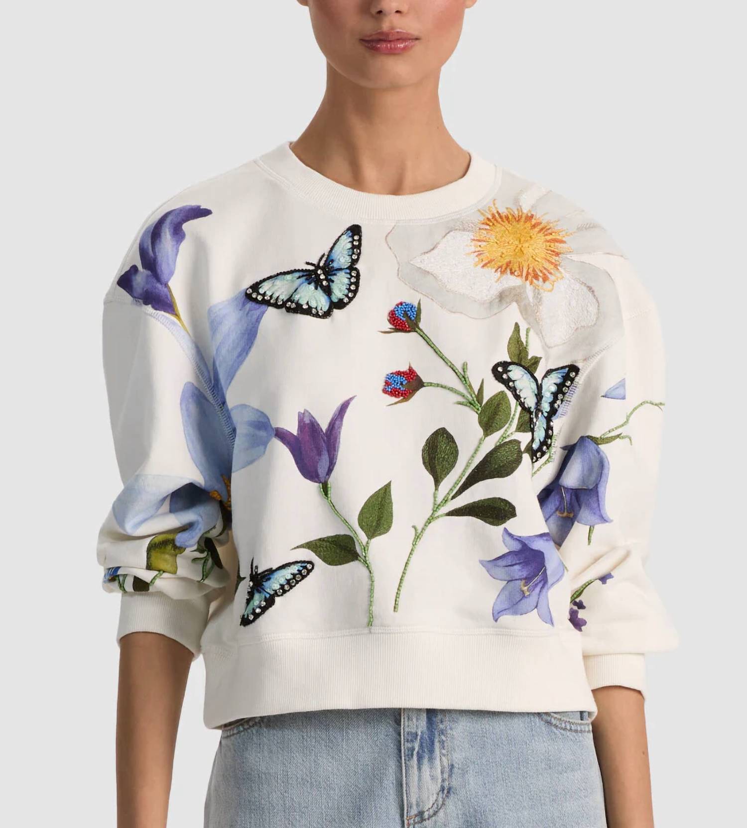 Alice + Olivia - Russel Embellished Crewneck Sweatshirt