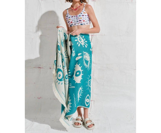 Sun Of A Beach - Electric Eyes Feather Beach Towel