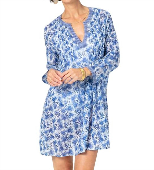 Rockflowerpaper - Amora Blu Cotton Pintuck Beach Cover Up