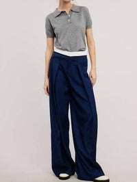Mimosa Pinstripe High Rise Pant in navy - women's pants