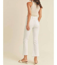 Just Black Denim - High Rise Tonal Crop Flare Short Jeans