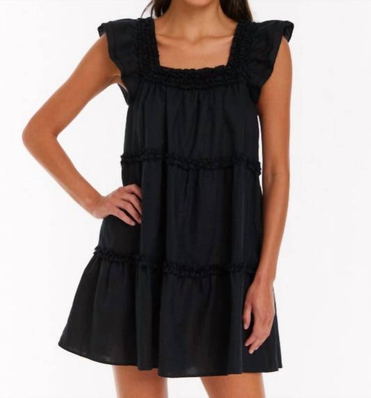 Allison New York - Faye Flutter Sleeves Mini Dress