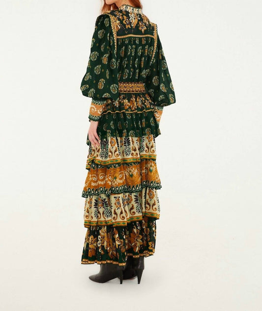 Farm Rio - Ayla Mixed Scarves Layered Maxi Skirt