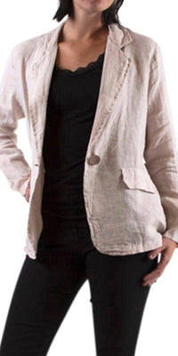 Gigi Moda - Sabrina Linen Long Sleeve Blazer