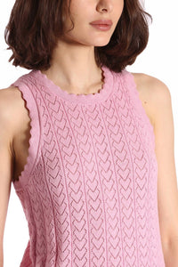 Minnie Rose - Cotton Cashmere Heart Pointelle Scalloped Tank