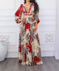 Surelymine - Fantasy Ruffles Cut Out Laced Back Maxi Dress