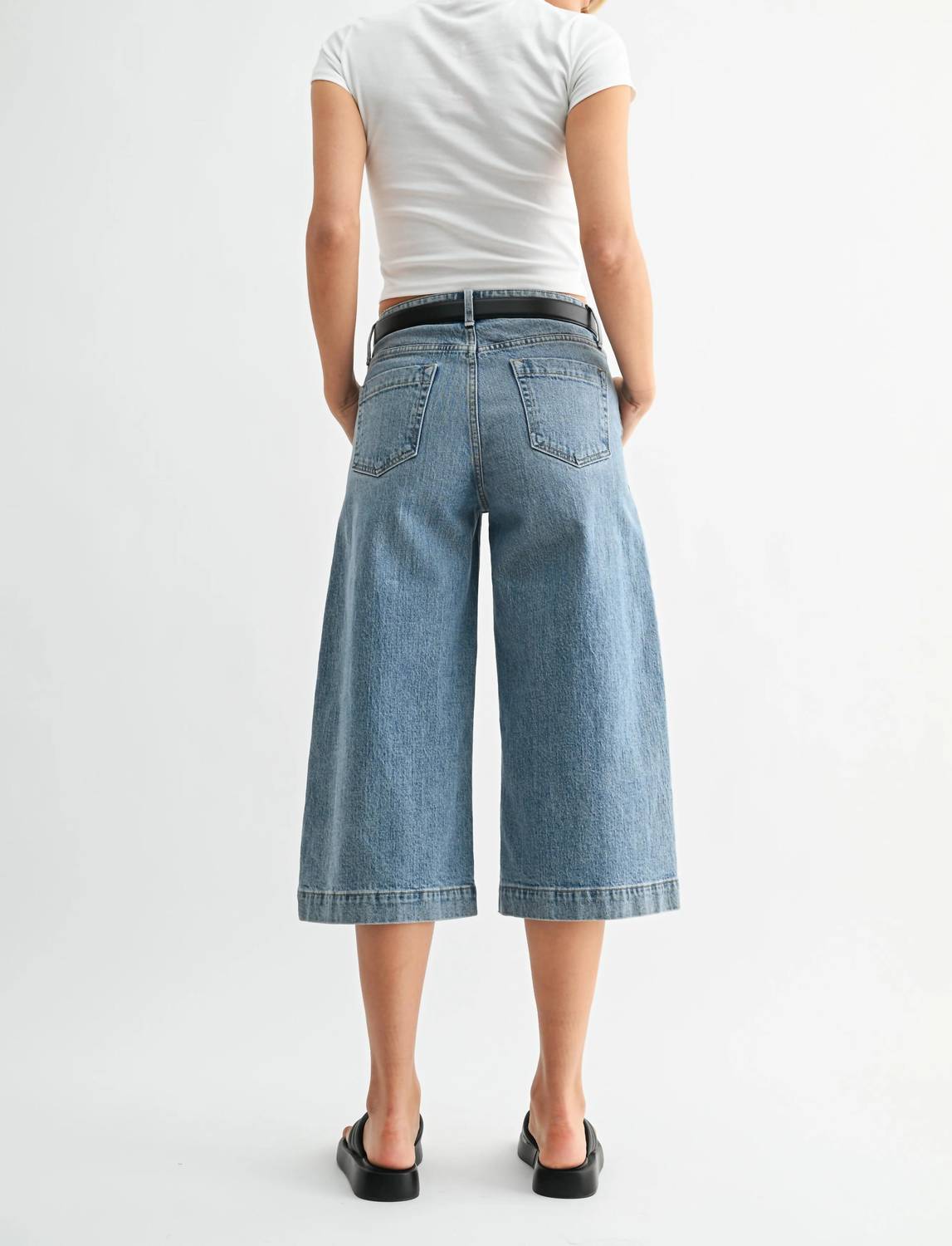 Just Panmaco Inc. - Capri Mid Rise Wide Leg Jeans