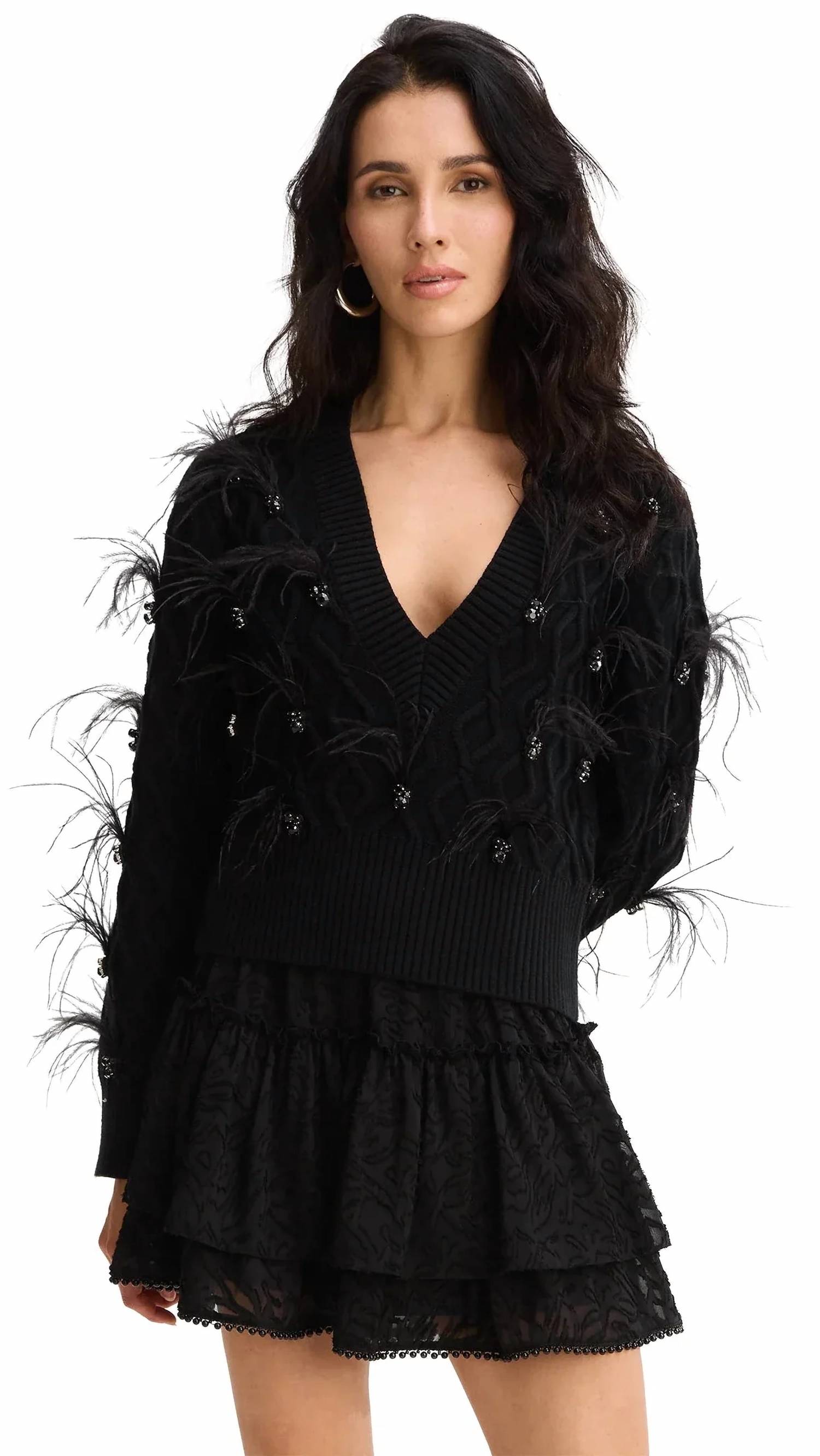 Allison New York - Briar Crystal Feather Sweater