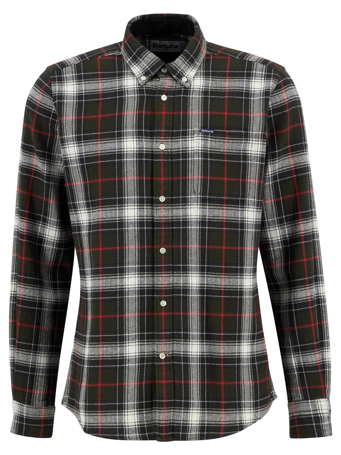 Barbour Whernside Tailored Long-sleeved Shirt in olive - men's shirt - alternate view