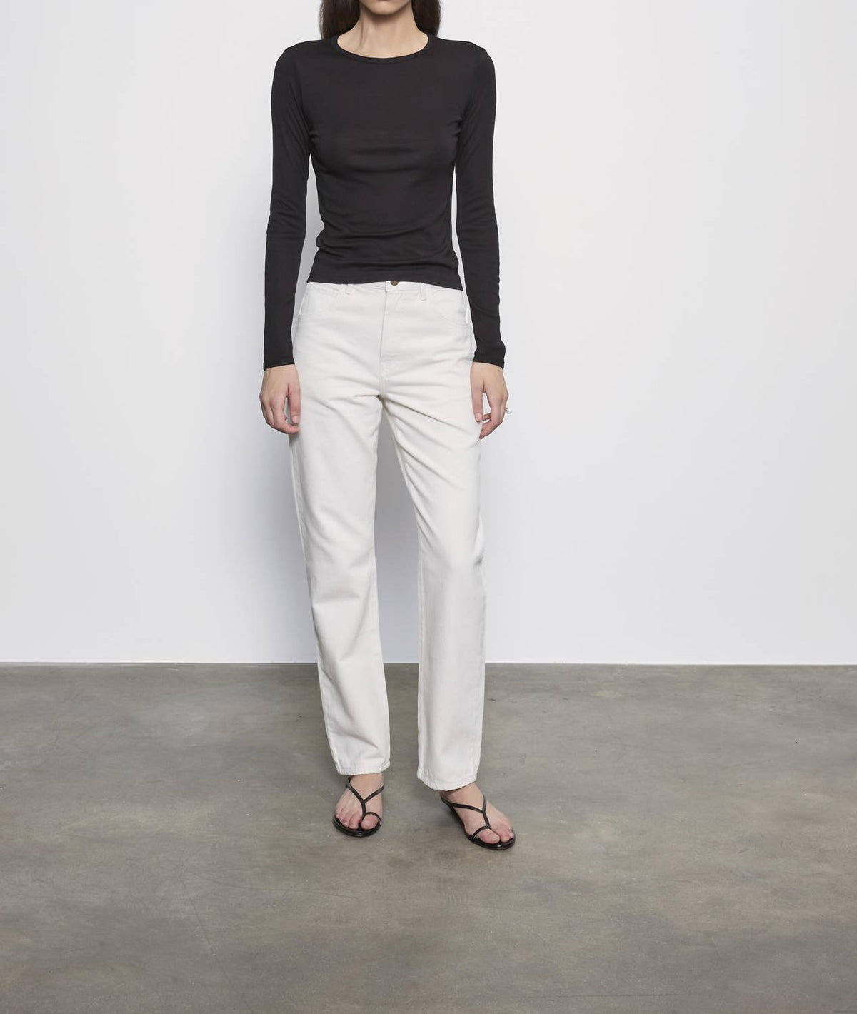 Enza Costa - FINE SUPIMA COTTON LONG SLEEVE CREW TOP