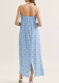 Entro - Strapless Eyelet Midi Dress