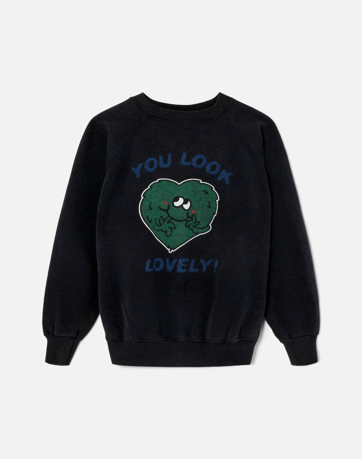 Re/Done - Upcycled You Look Lovely Green Monster Sweatshirt